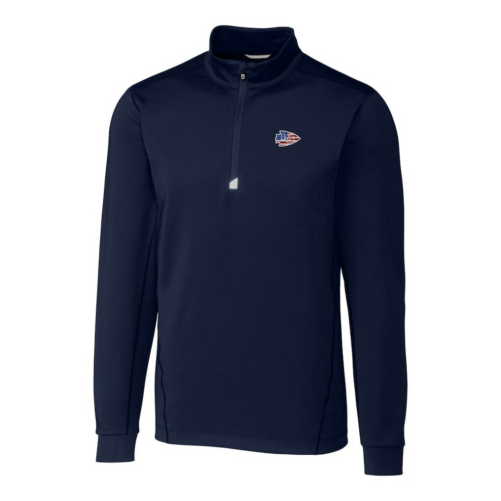 Kansas City Chiefs Cutter & Buck Big & Tall Traverse Stretch Quarter-Zip Pullover Top - Navy - NFL
