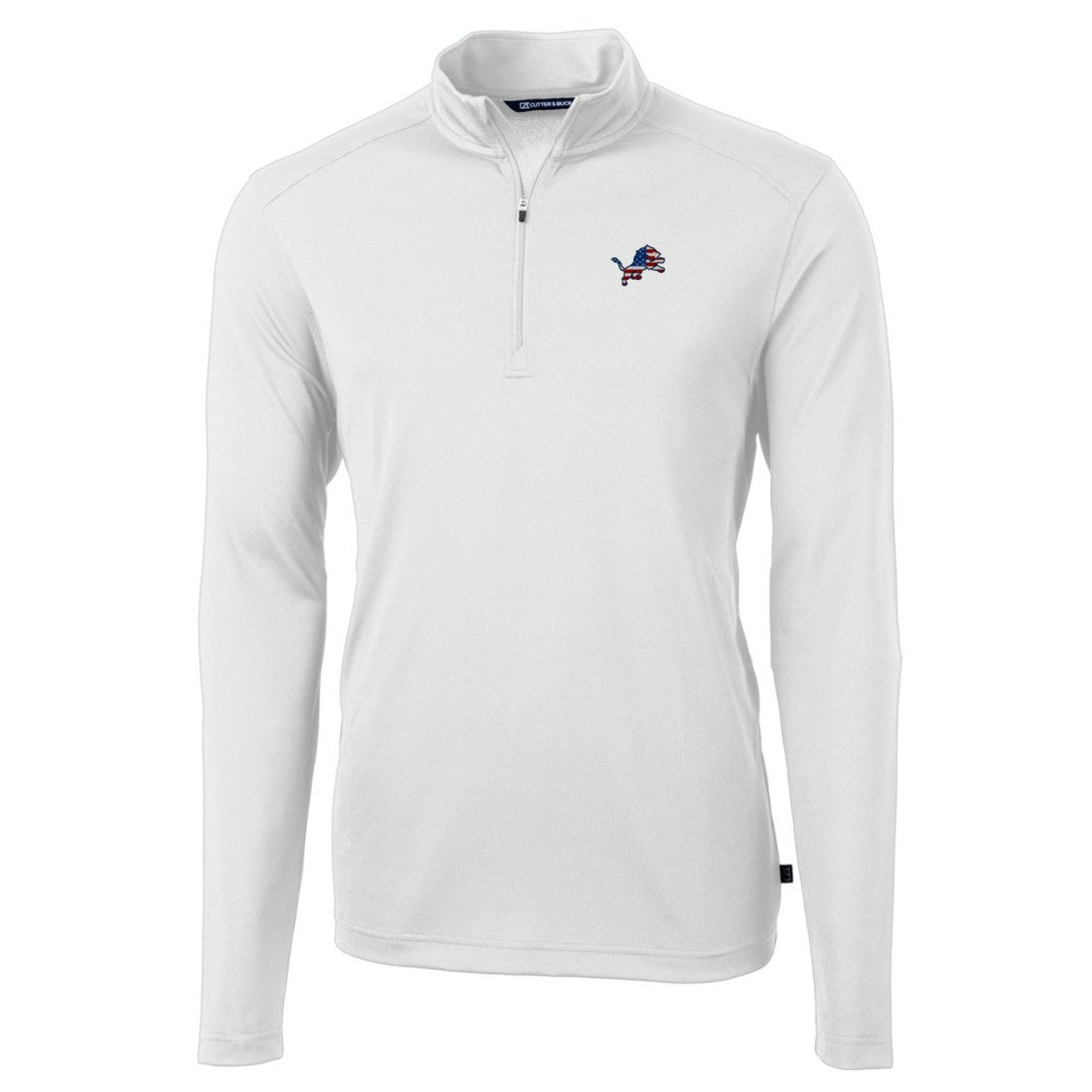 Detroit Lions Cutter & Buck Big & Tall Virtue Eco Pique Recycled Quarter-Zip Jacket - White - NFL