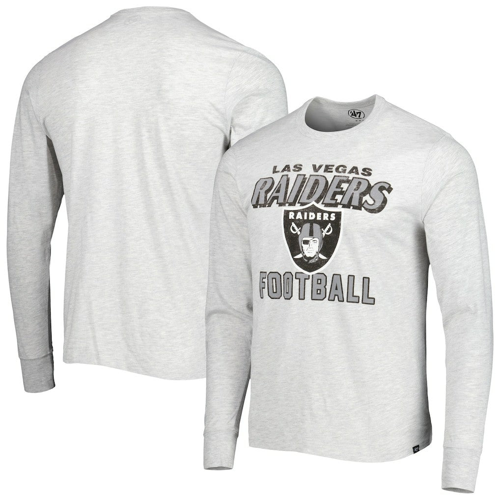 Las Vegas Raiders '47 Dozer Franklin Long Sleeve T-Shirt - Heathered Gray - 47 brand