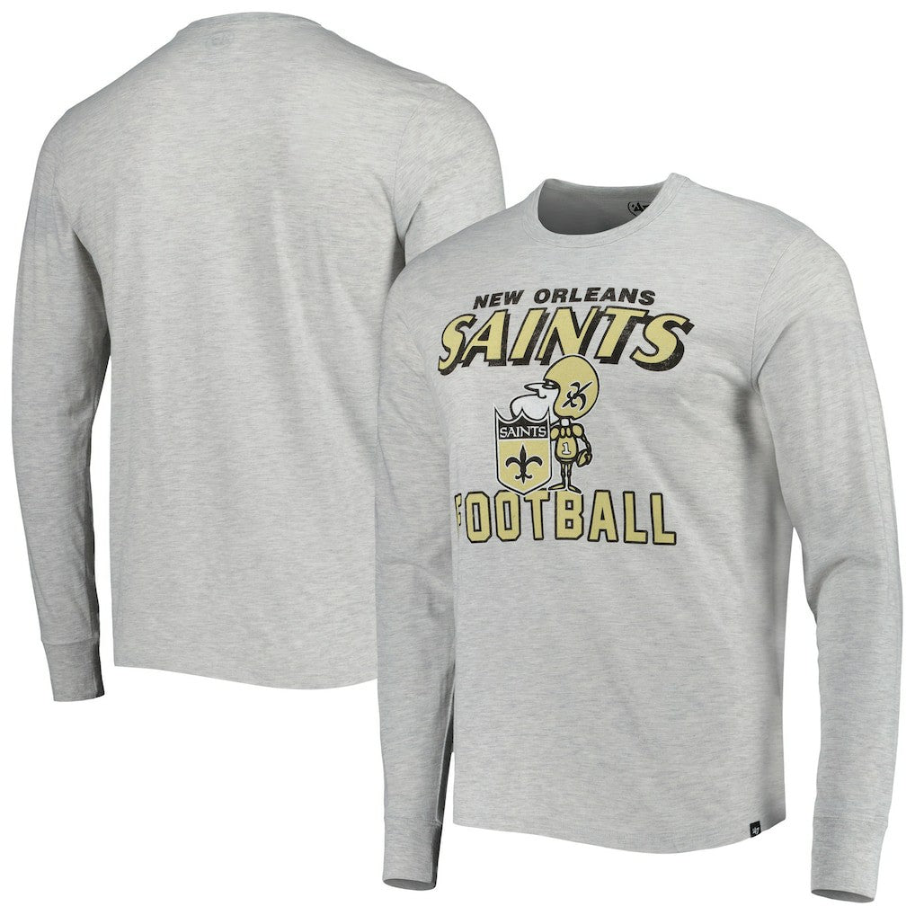New Orleans Saints '47 Dozer Franklin Long Sleeve T-Shirt - Heathered Gray - 47 brand