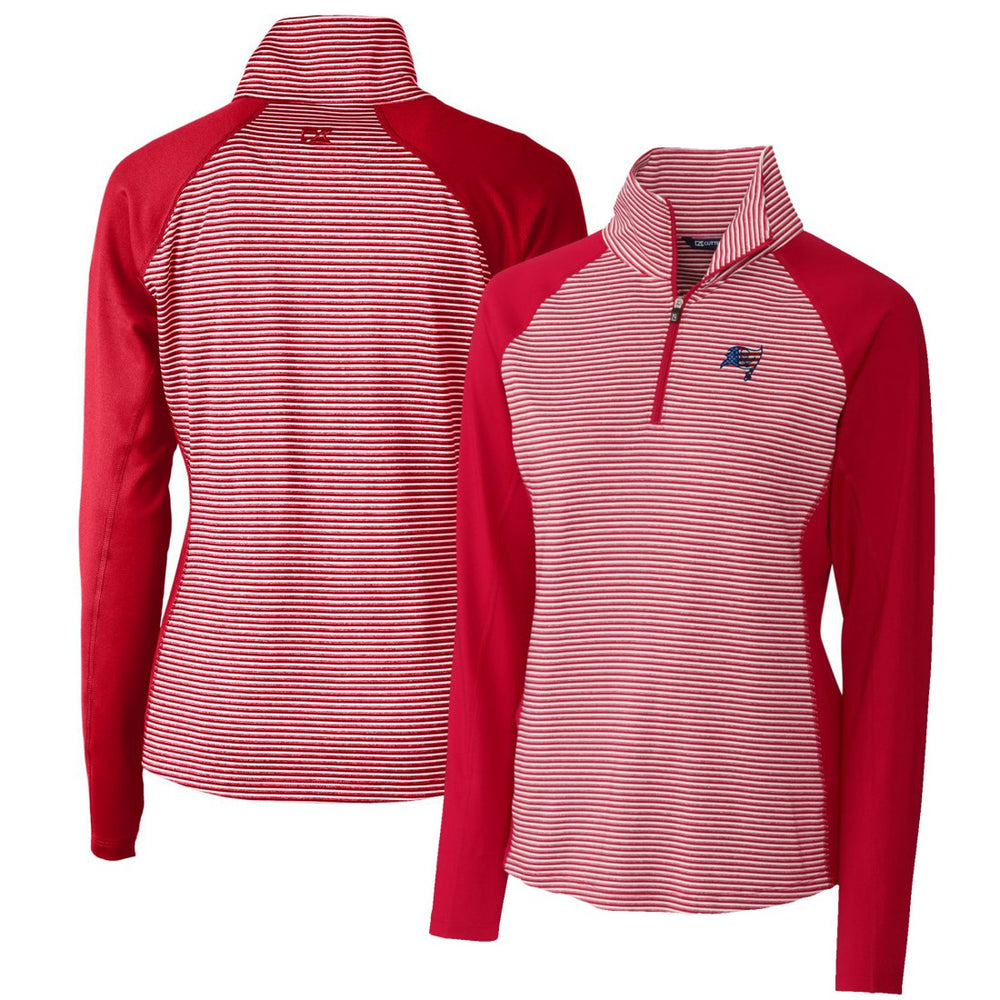 Tampa Bay Buccaneers Cutter & Buck Women's Forge Tonal Half-Zip Top - Cardinal - NFL