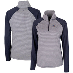 New York Giants Cutter & Buck Women's Forge Tonal Half-Zip Top - Navy - NFL