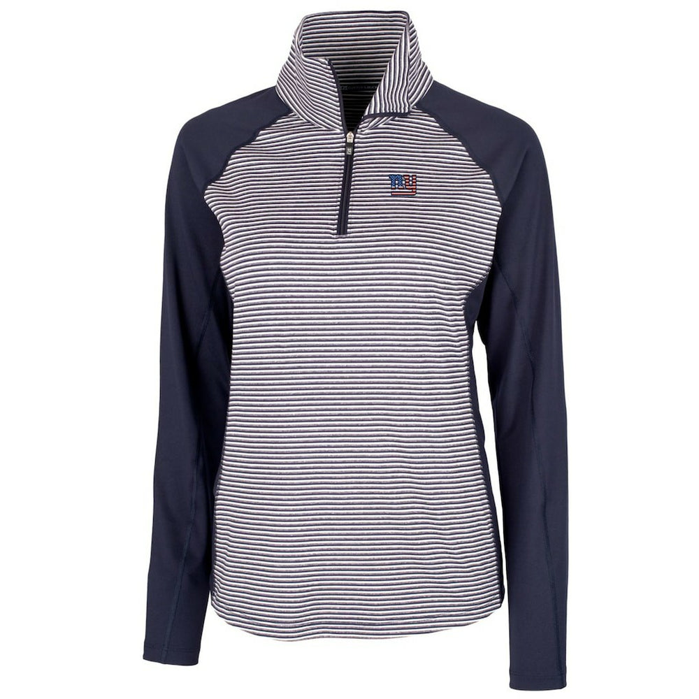 New York Giants Cutter & Buck Women's Forge Tonal Half-Zip Top - Navy - NFL