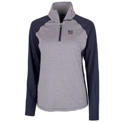 New York Giants Cutter & Buck Women's Forge Tonal Half-Zip Top - Navy - NFL