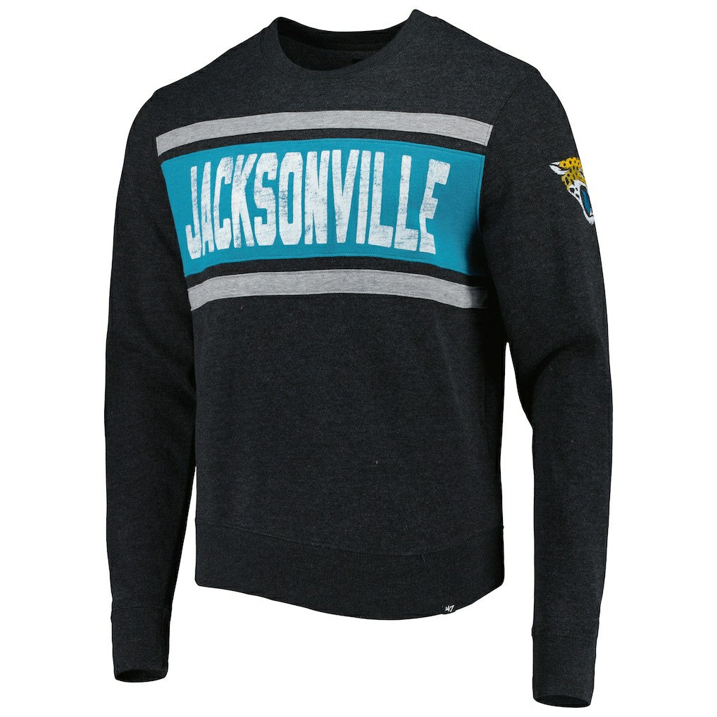 Jacksonville Jaguars '47 Bypass Tribeca Pullover Sweatshirt - Heathered Black - 47 brand