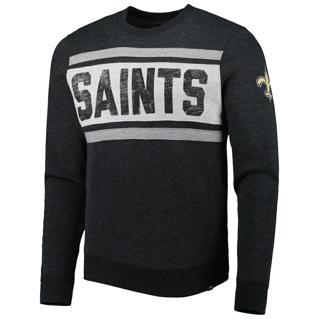 New Orleans Saints '47 Bypass Tribeca Pullover Sweatshirt - Heathered Black - 47 brand