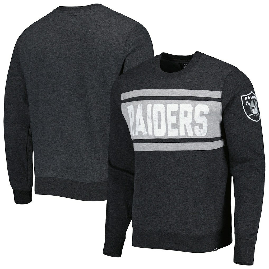 Las Vegas Raiders '47 Bypass Tribeca Pullover Sweatshirt - Heathered Black - 47 brand