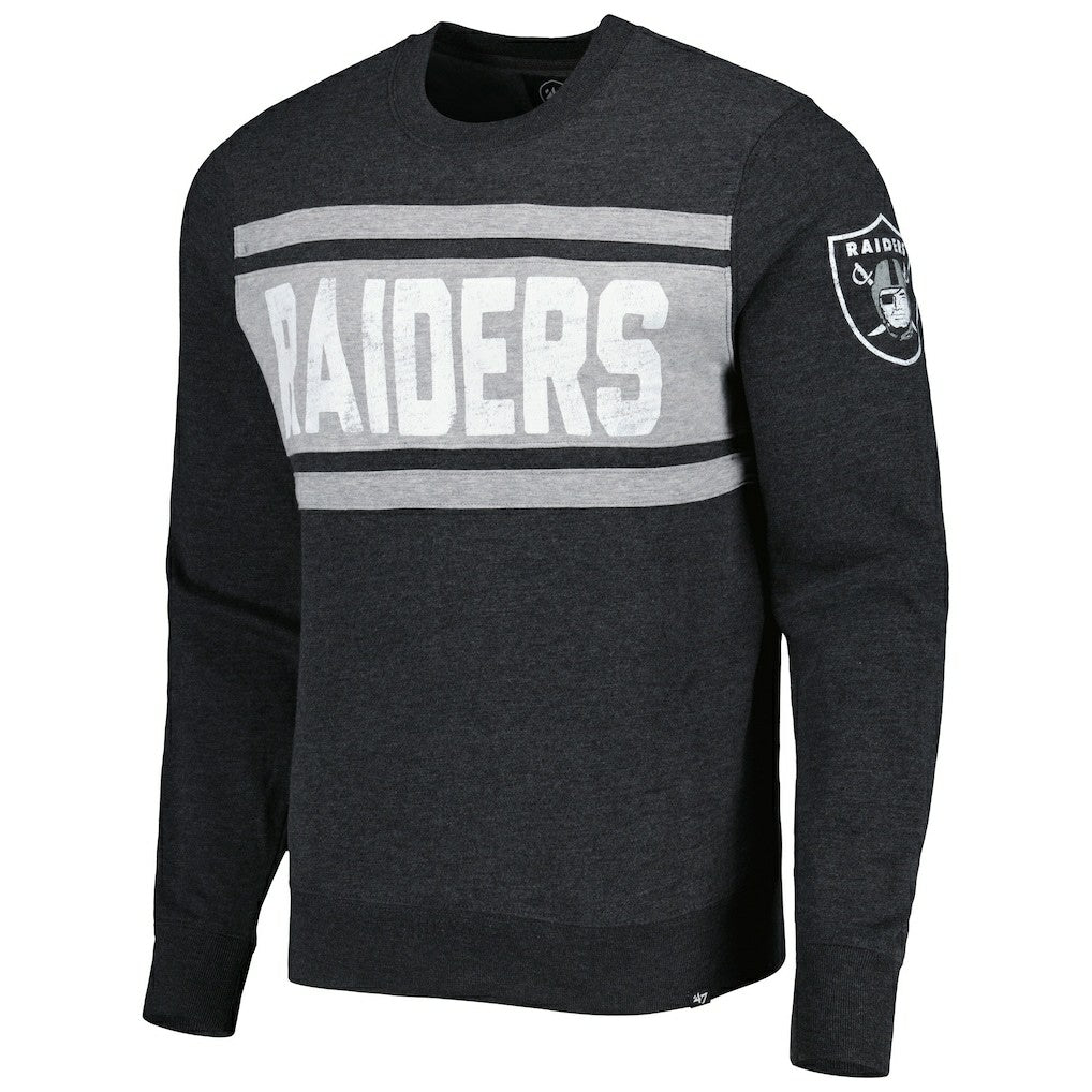 Las Vegas Raiders '47 Bypass Tribeca Pullover Sweatshirt - Heathered Black - 47 brand