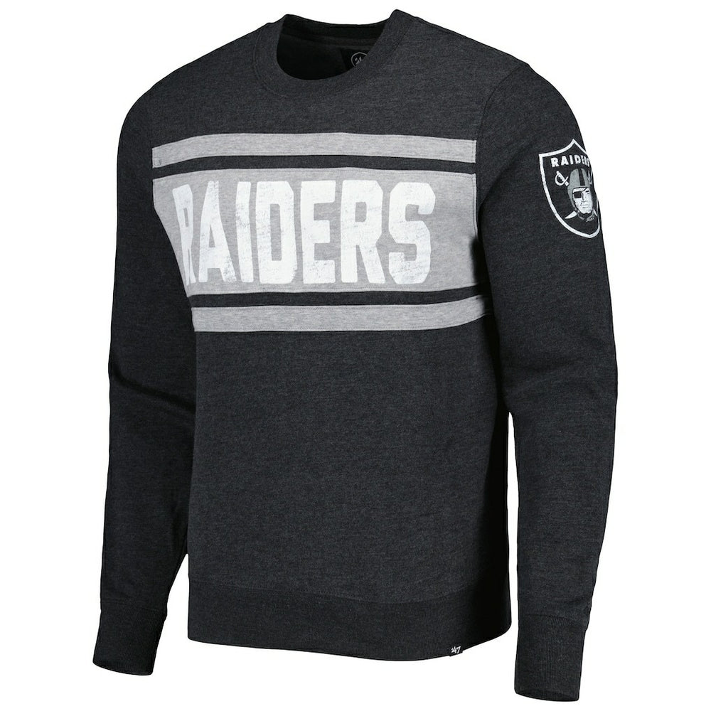 Las Vegas Raiders '47 Bypass Tribeca Pullover Sweatshirt - Heathered Black - 47 brand