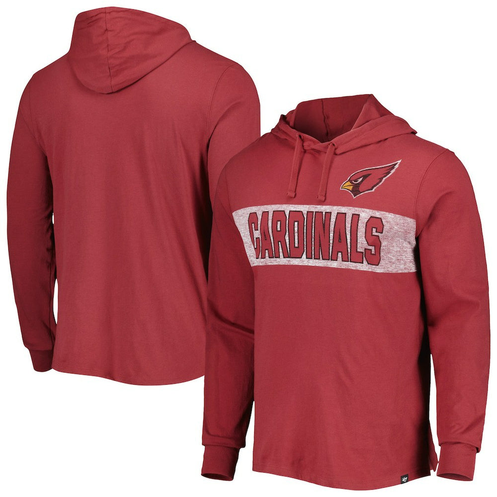 Arizona Cardinals '47 Field Franklin Hooded Long Sleeve T-Shirt - Cardinal - 47 brand