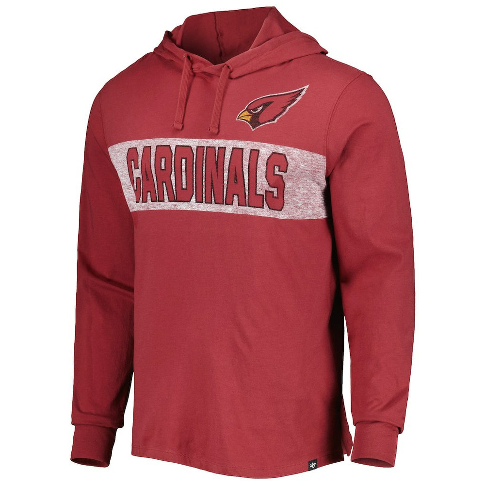 Arizona Cardinals '47 Field Franklin Hooded Long Sleeve T-Shirt - Cardinal - 47 brand