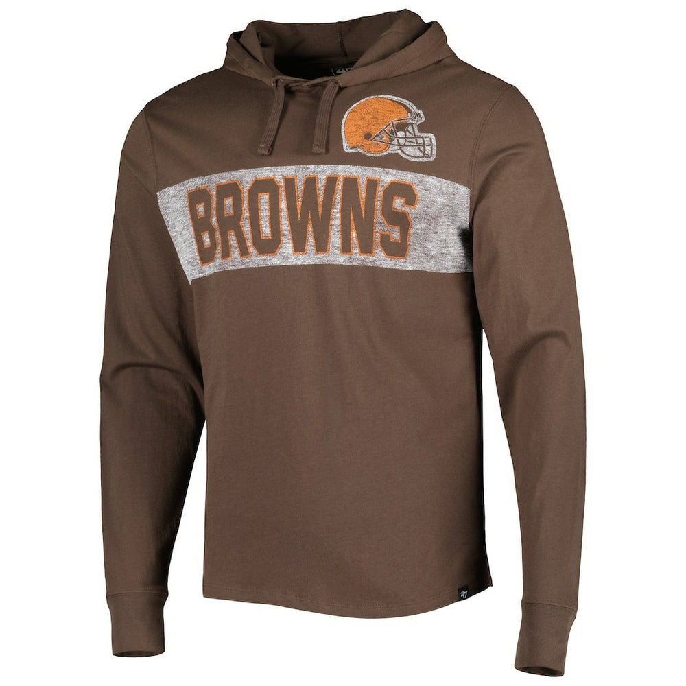 Cleveland Browns '47 Field Franklin Hooded Long Sleeve T-Shirt - Brown - 47 brand