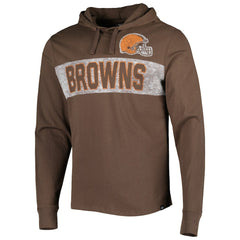 Cleveland Browns '47 Field Franklin Hooded Long Sleeve T-Shirt - Brown - 47 brand