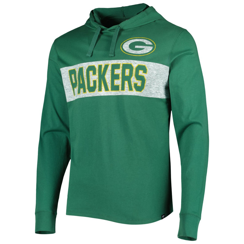 Green Bay Packers '47 Field Franklin Hooded Long Sleeve T-Shirt - Green - 47 brand