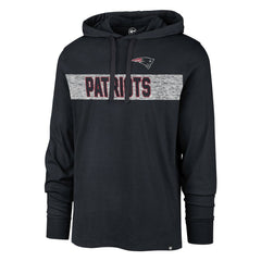 New England Patriots '47 Field Franklin Hooded Long Sleeve T-Shirt - Navy - 47 brand