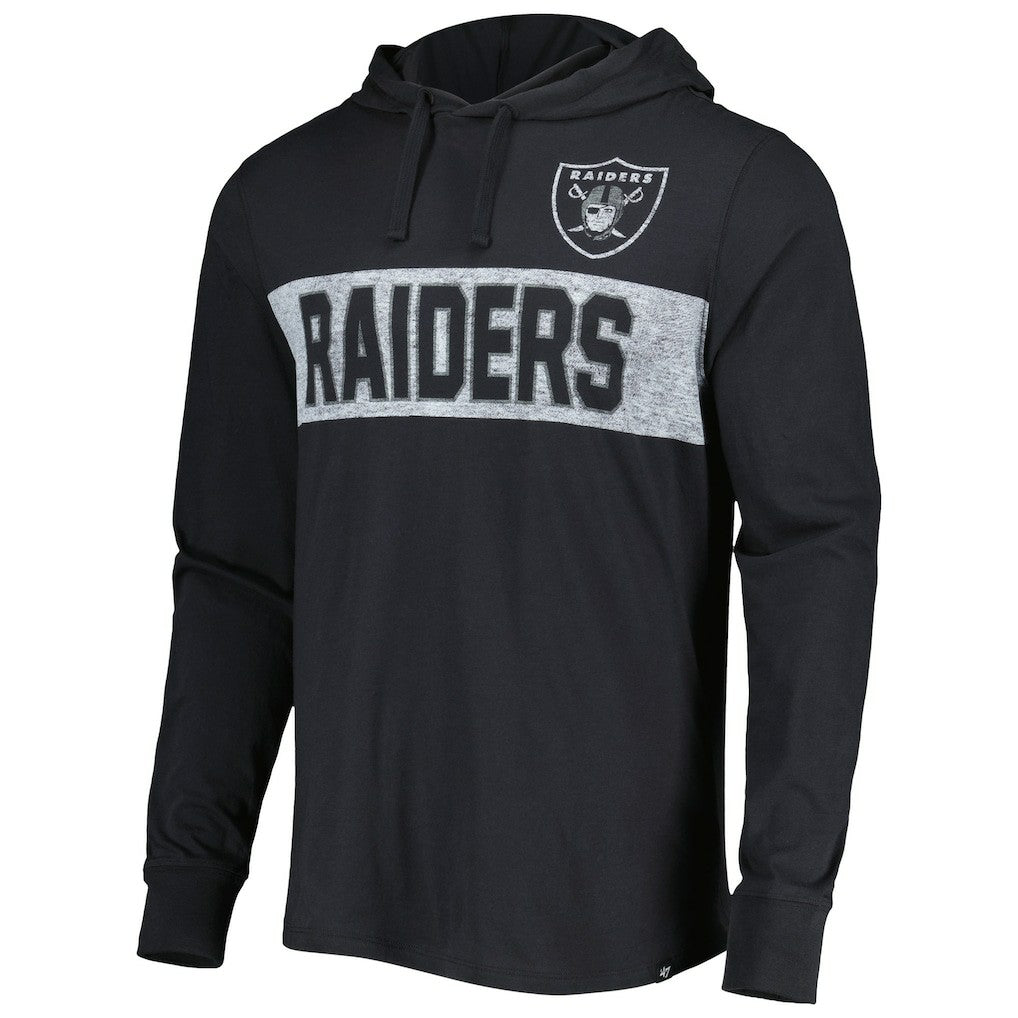 Las Vegas Raiders '47 Field Franklin Hooded Long Sleeve T-Shirt - Black - 47 brand