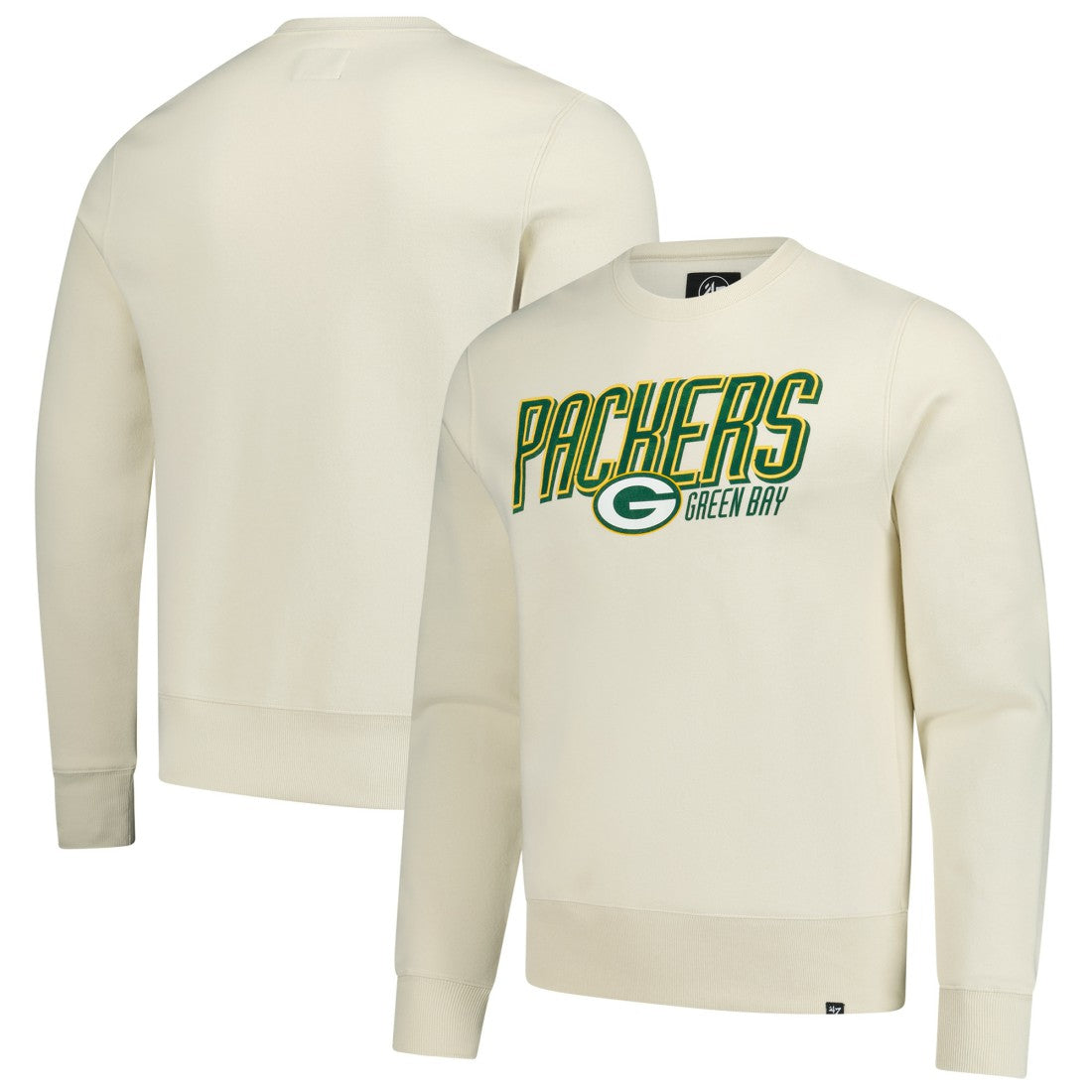 Green Bay Packers '47 Locked In Headline Pullover Sweatshirt - Cream - 47 brand