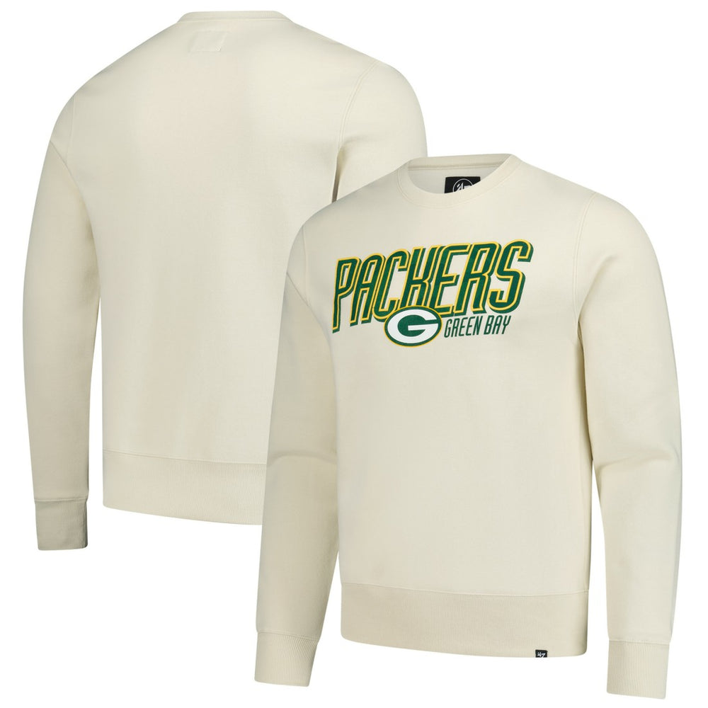Green Bay Packers '47 Locked In Headline Pullover Sweatshirt - Cream - 47 brand