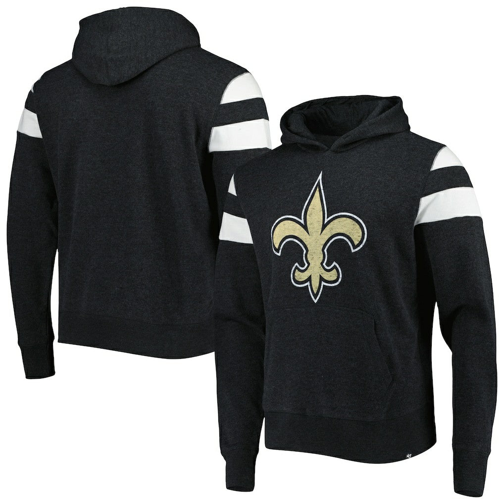 New Orleans Saints '47 Premier Nico Pullover Hoodie - Heathered Black - 47 brand