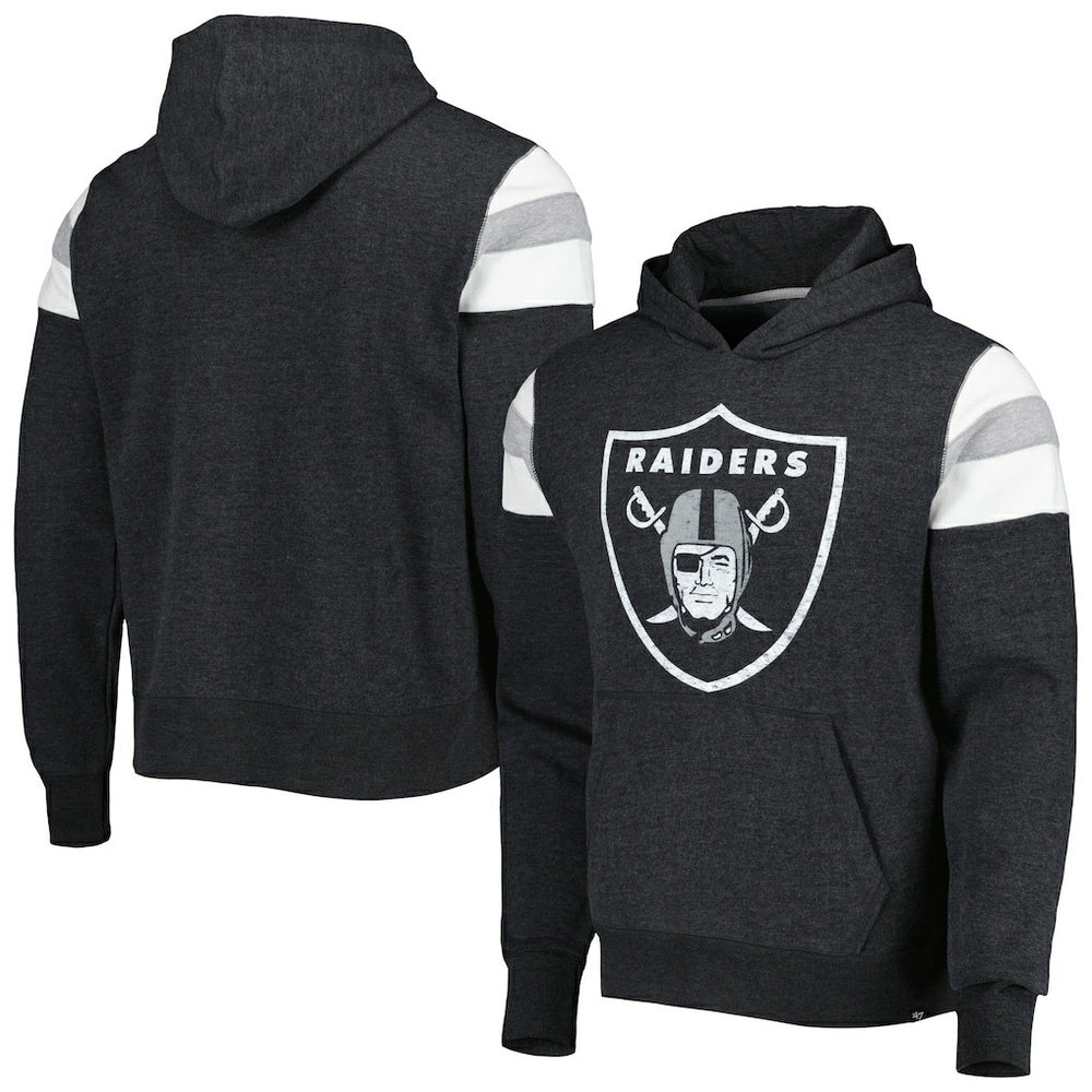 Las Vegas Raiders '47 Premier Nico Pullover Hoodie - Heathered Black - 47 brand