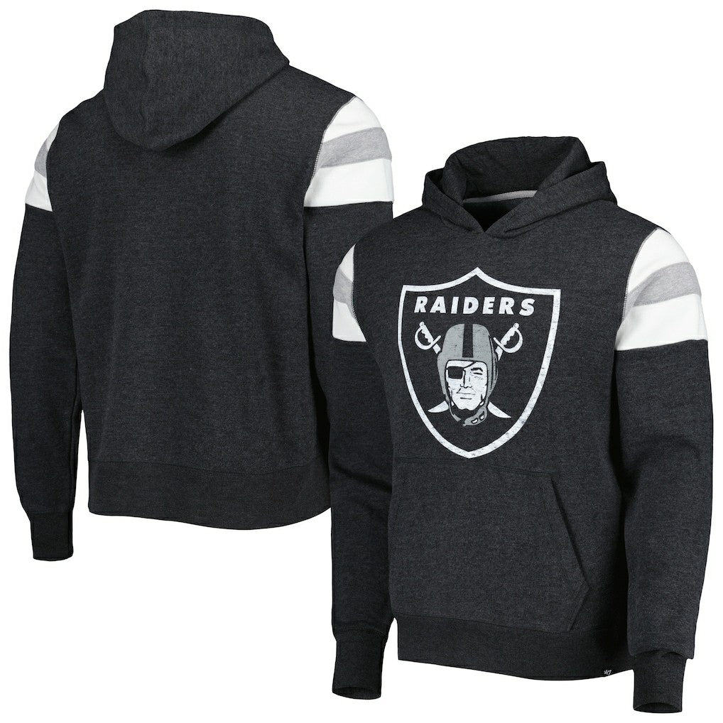 Las Vegas Raiders '47 Premier Nico Pullover Hoodie - Heathered Black - 47 brand