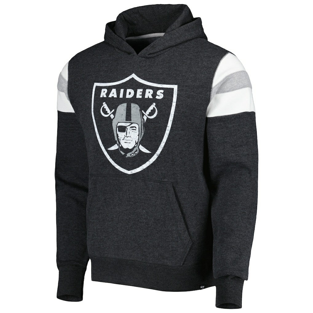 Las Vegas Raiders '47 Premier Nico Pullover Hoodie - Heathered Black - 47 brand