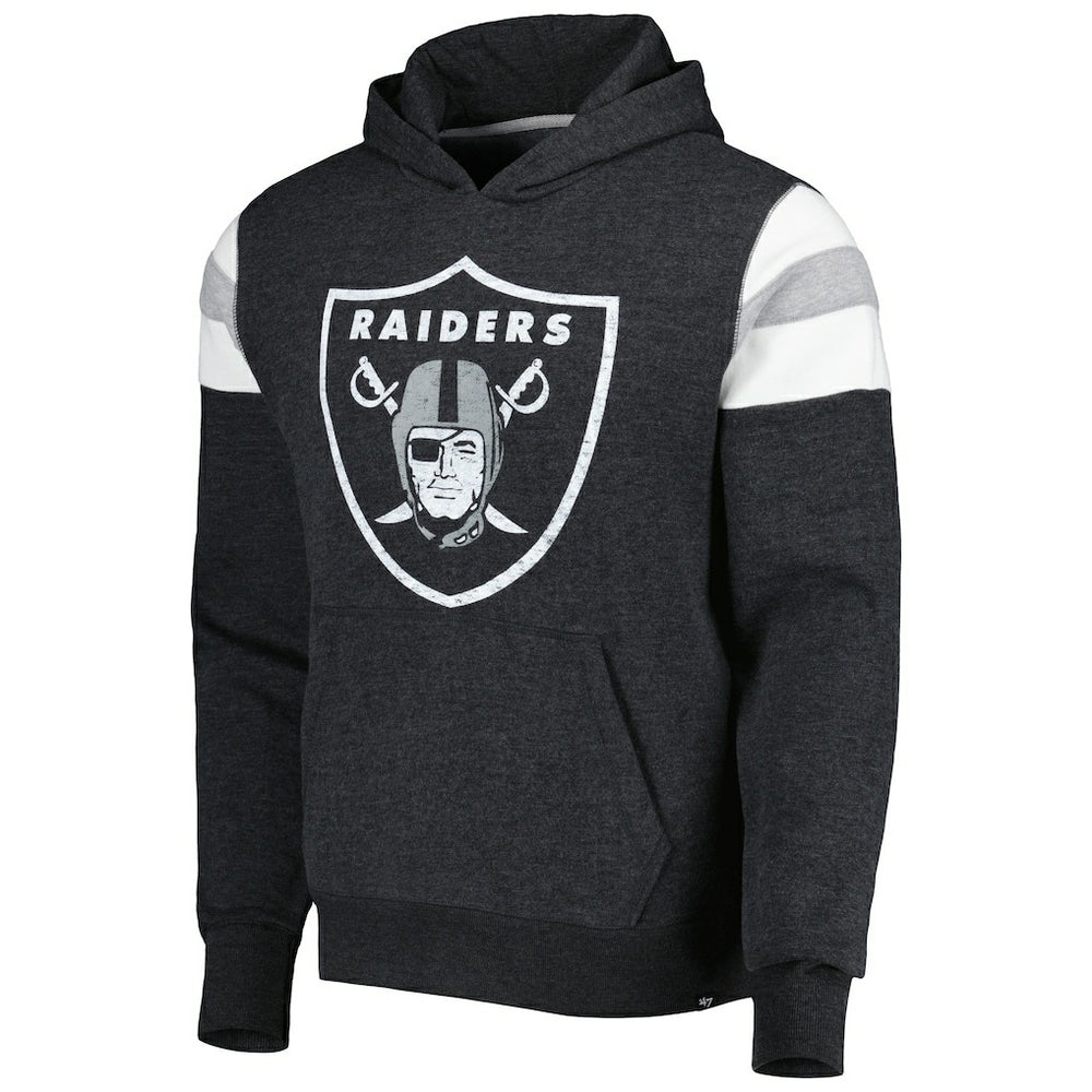 Las Vegas Raiders '47 Premier Nico Pullover Hoodie - Heathered Black - 47 brand