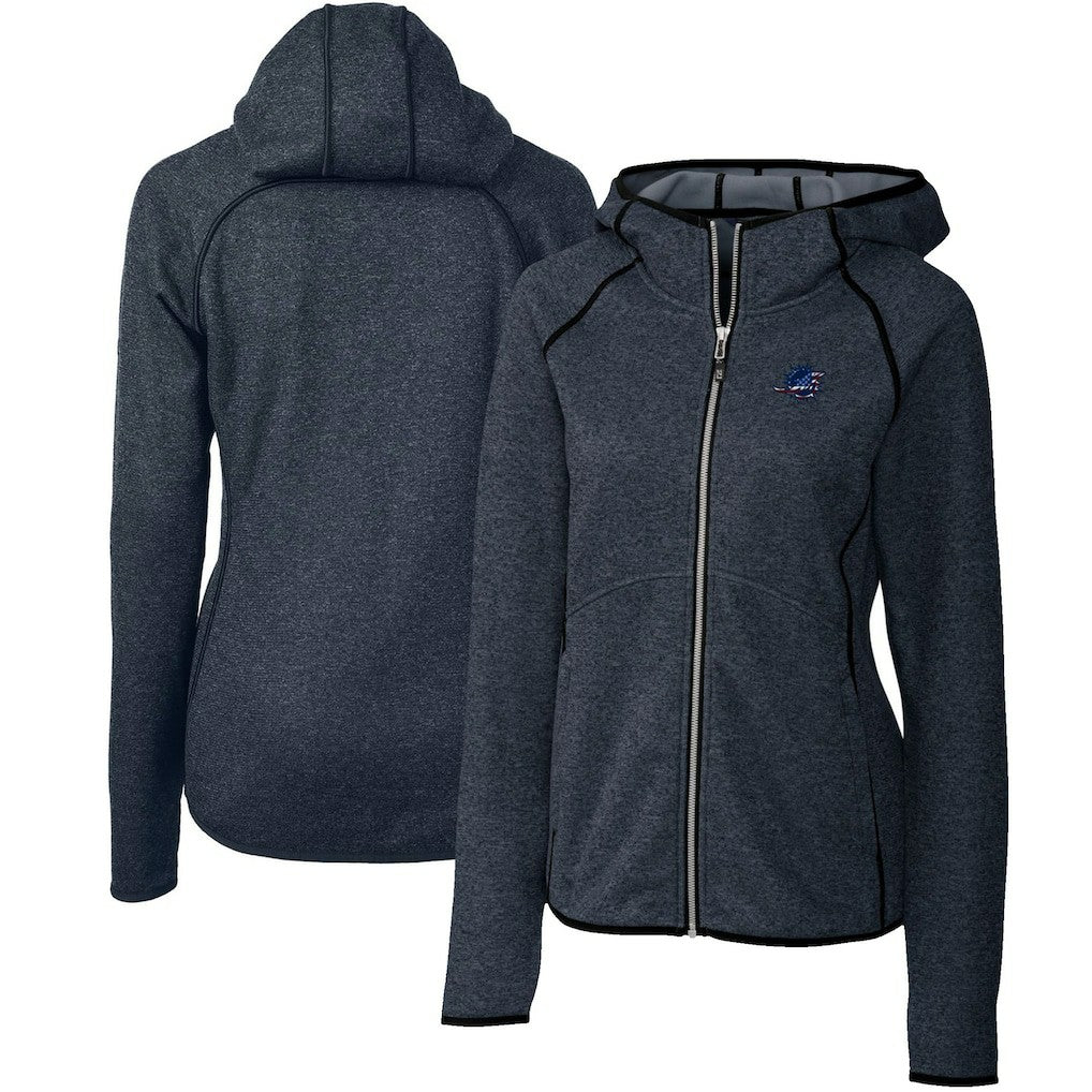 Miami Dolphins Cutter & Buck Women's Mainsail Full-Zip Jacket - Heathered Navy - NFL