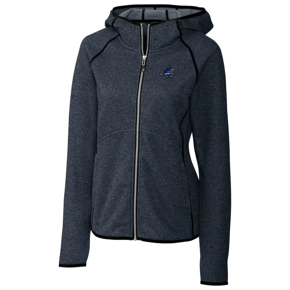 Miami Dolphins Cutter & Buck Women's Mainsail Full-Zip Jacket - Heathered Navy - NFL