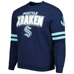 Seattle Kraken Mitchell & Ness Allover Logo Pullover Sweatshirt - Deep Sea Blue | NHL sale