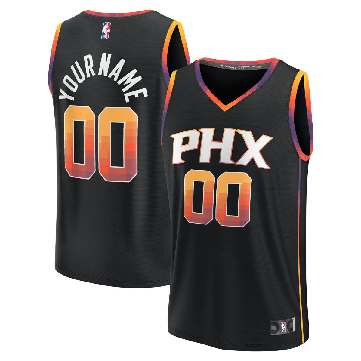 Fanatics Phoenix Suns Fast Break Custom Replica Jersey Black Statement Edition