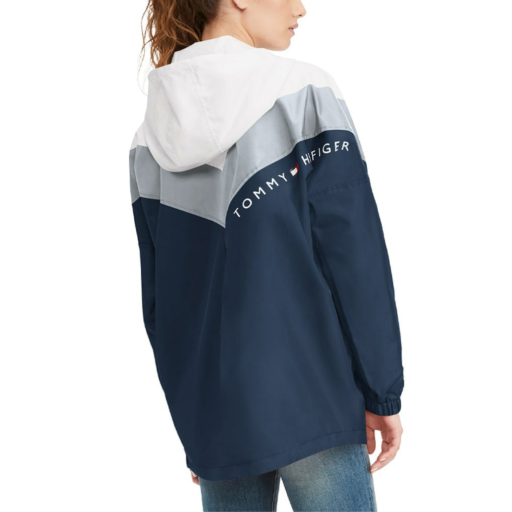 Dallas Cowboys Tommy Hilfiger Women's Staci Half-Zip Hoodie Windbreaker Jacket - White/Navy - NFL