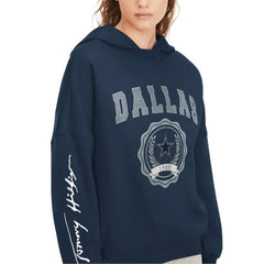 Dallas Cowboys Tommy Hilfiger Women's Becca Dropped Shoulders Pullover Hoodie - Navy - NFL