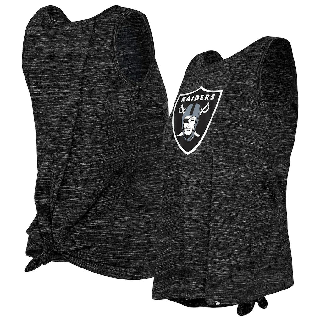 Las Vegas Raiders New Era Women's Space Dye Tie-Back Tank Top - Black - NFL