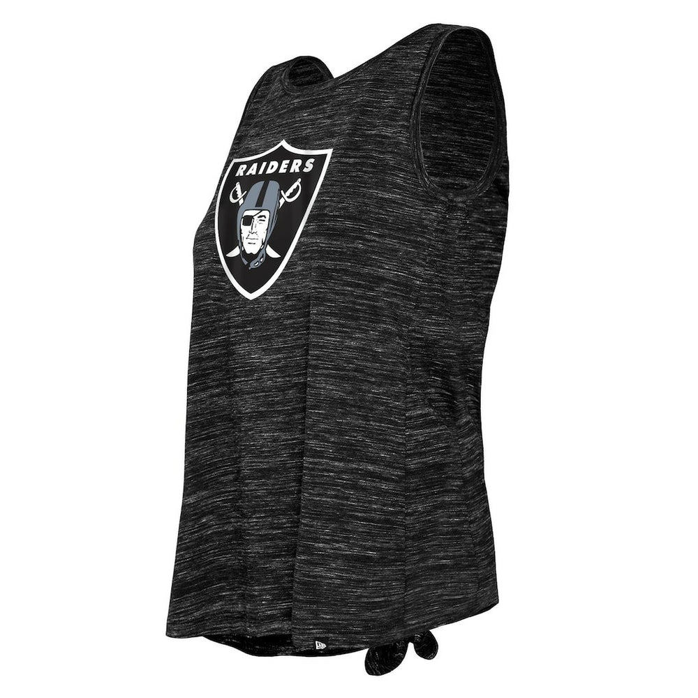 Las Vegas Raiders New Era Women's Space Dye Tie-Back Tank Top - Black - NFL