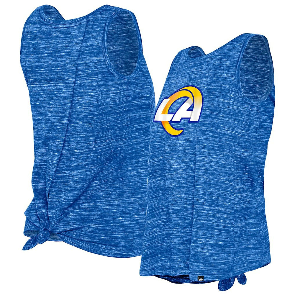 Los Angeles Rams New Era Women's Space Dye Tie-Back Tank Top - Royal - NFL