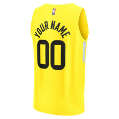 Fanatics Utah Jazz Youth Fast Break Replica Custom Jersey Icon Edition Yellow