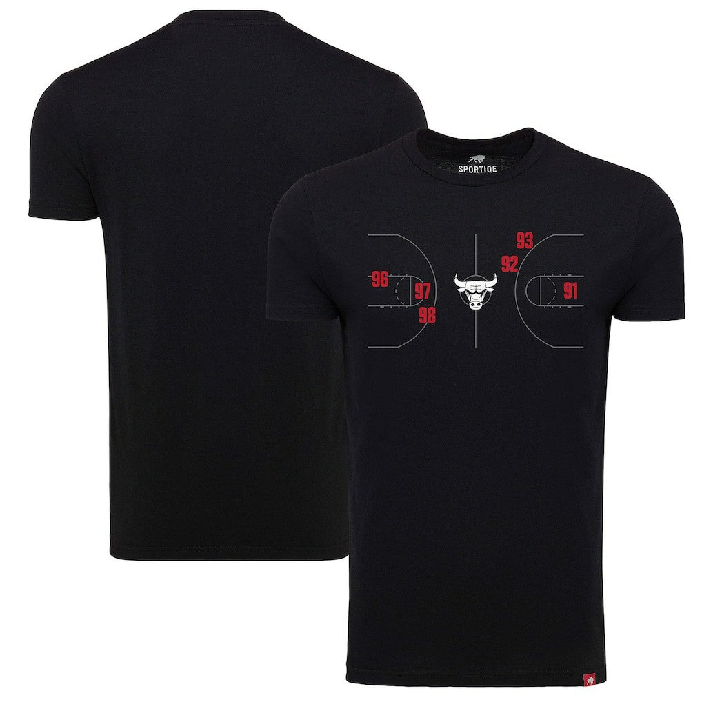 Chicago Bulls Sportiqe Unisex 1966 Collection Comfy Tri-Blend T-Shirt Black