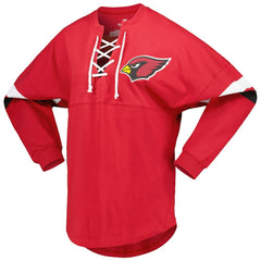 Arizona Cardinals Women's Spirit Jersey Lace-Up V-Neck Long Sleeve T-Shirt - Cardinal - Fanatics