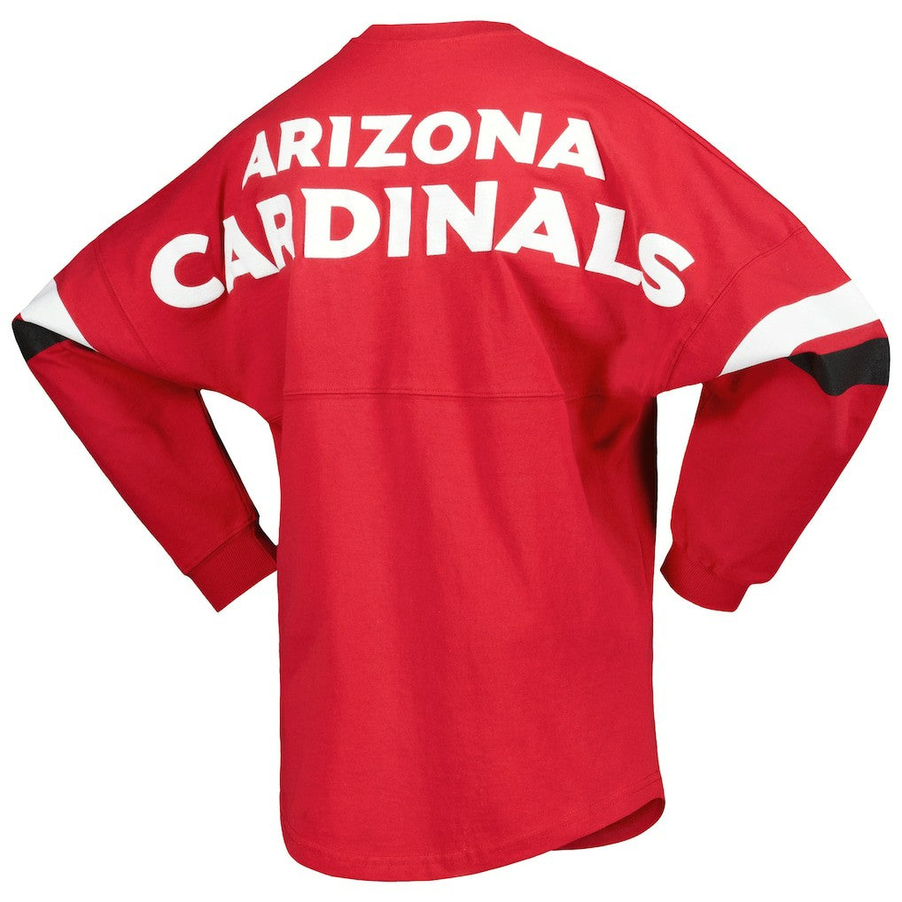 Arizona Cardinals Women's Spirit Jersey Lace-Up V-Neck Long Sleeve T-Shirt - Cardinal - Fanatics