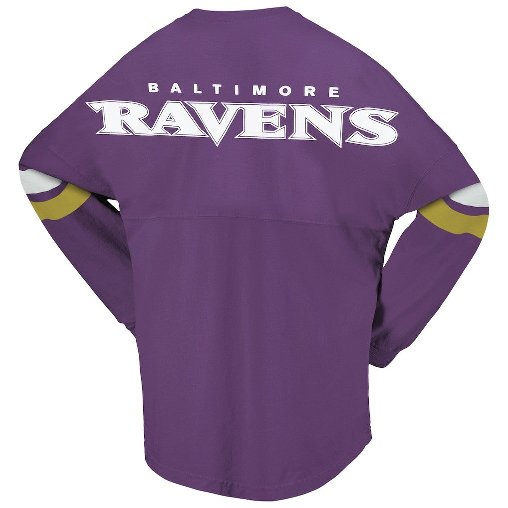 Baltimore Ravens Women's Spirit Jersey Lace-Up V-Neck Long Sleeve T-Shirt - Purple - Fanatics
