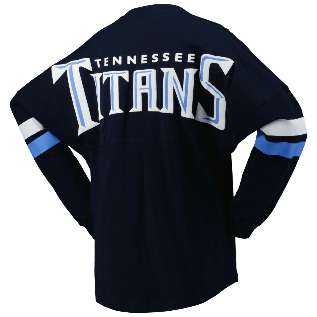 Tennessee Titans Women's Spirit Jersey Lace-Up V-Neck Long Sleeve T-Shirt - Navy - Fanatics