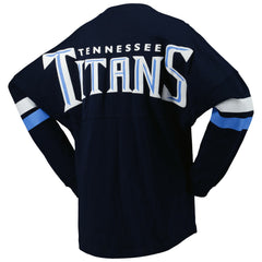 Tennessee Titans Women's Spirit Jersey Lace-Up V-Neck Long Sleeve T-Shirt - Navy - Fanatics