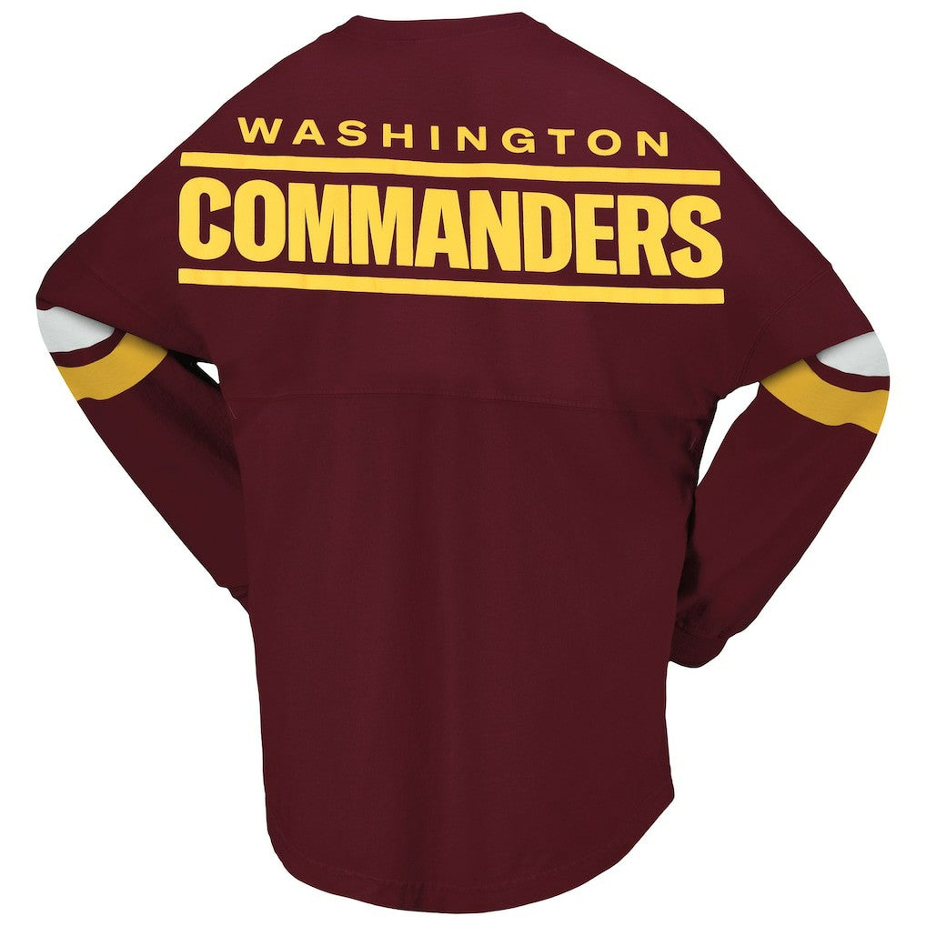 Washington Commanders Women's Spirit Jersey Lace-Up V-Neck Long Sleeve T-Shirt - Burgundy - Fanatics