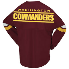Washington Commanders Women's Spirit Jersey Lace-Up V-Neck Long Sleeve T-Shirt - Burgundy - Fanatics