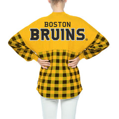 Boston Bruins Fanatics Women's Buffalo Check Long Sleeve T-Shirt - Gold | Fanatics sale