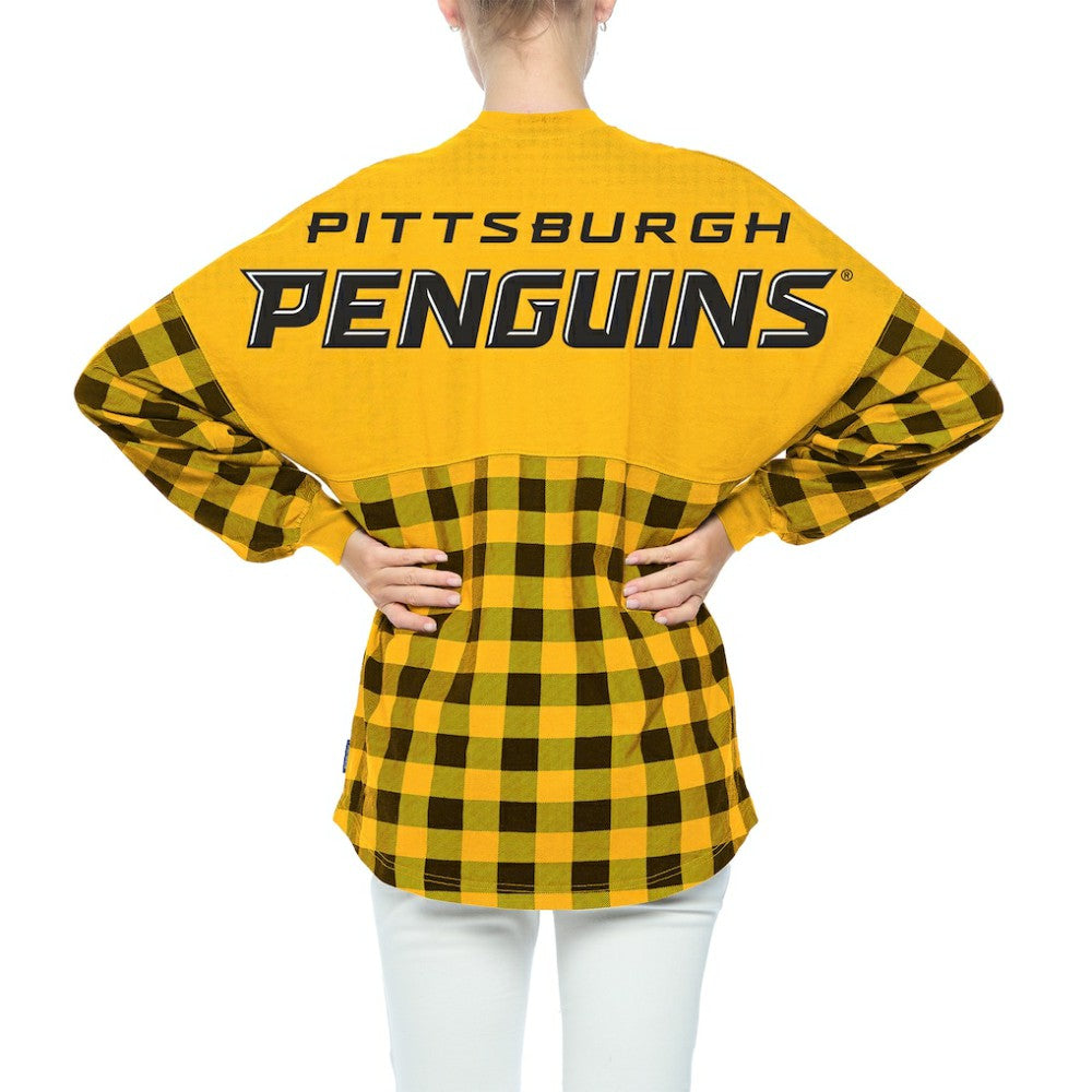 Pittsburgh Penguins Fanatics Women's Buffalo Check Long Sleeve T-Shirt - Gold | Fanatics discount