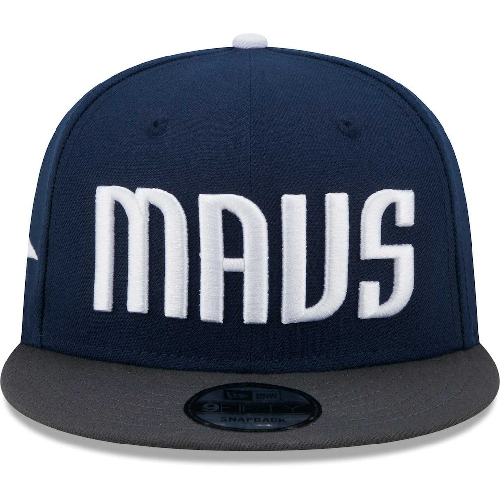 New Era Dallas Mavericks Jersey Hook Statement Edition 9FIFTY Snapback Hat Navy/Gray