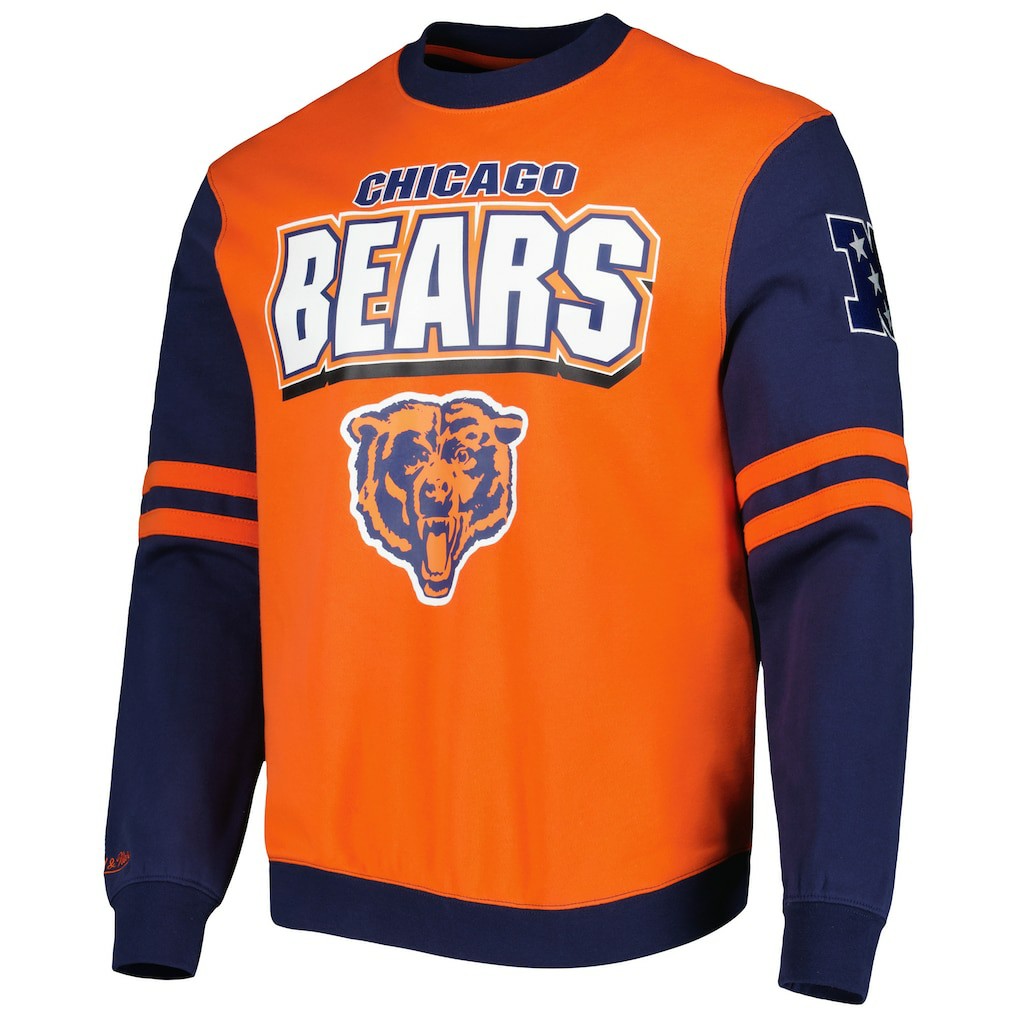 Chicago Bears All Over 2.0 Pullover Sweatshirt - Orange - Mitchell & Ness