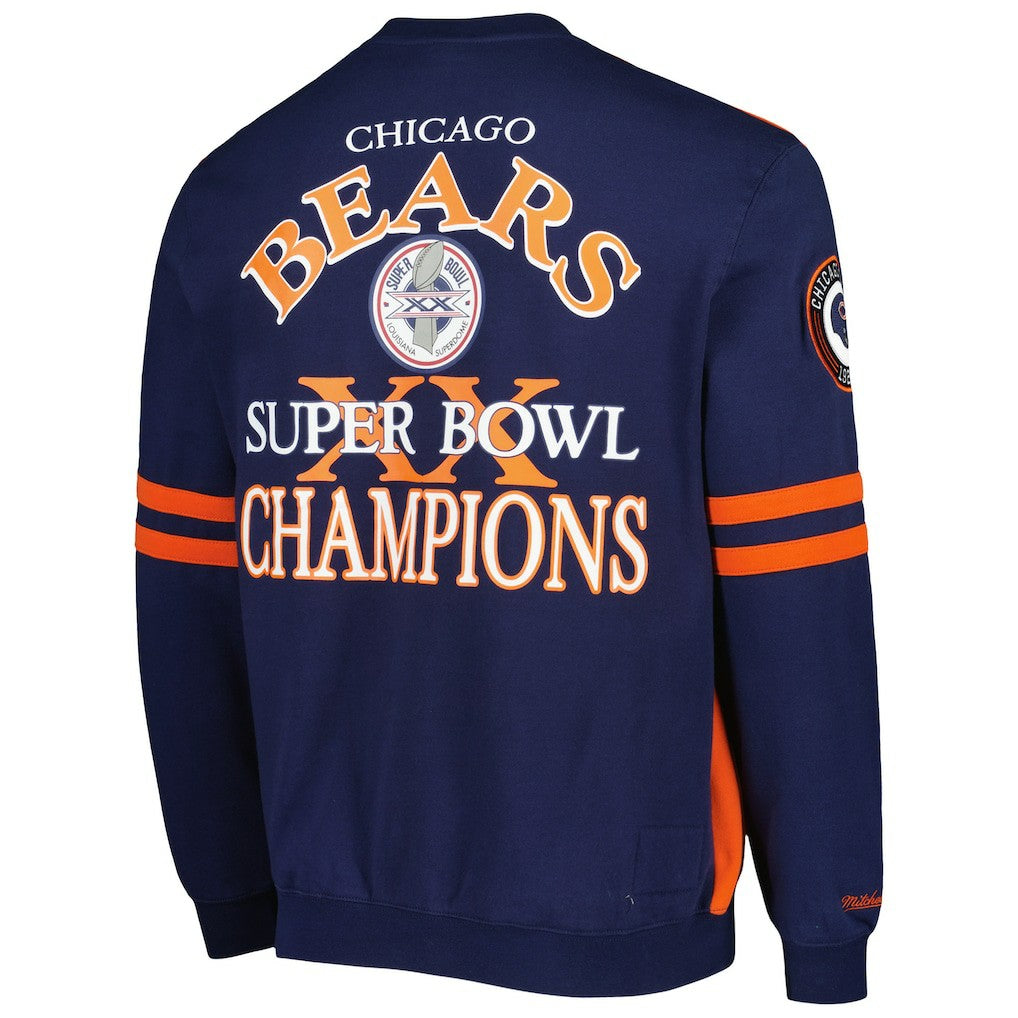 Chicago Bears All Over 2.0 Pullover Sweatshirt - Orange - Mitchell & Ness